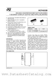 HCF4033BM1 datasheet pdf SGS Thomson Microelectronics