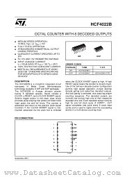 HCF4022M013TR datasheet pdf SGS Thomson Microelectronics