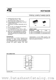 HCF4023M013TR datasheet pdf SGS Thomson Microelectronics