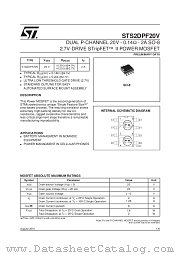 STS2DPF20V datasheet pdf SGS Thomson Microelectronics