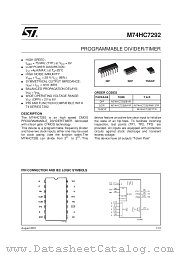 M74HC7292TTR datasheet pdf SGS Thomson Microelectronics
