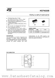 HCF4025M013TR datasheet pdf SGS Thomson Microelectronics