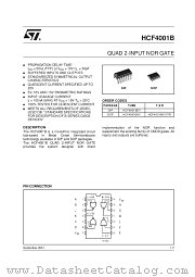 HCF4001 datasheet pdf SGS Thomson Microelectronics