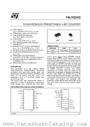 74LVQ163M datasheet pdf SGS Thomson Microelectronics