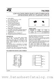 74LVX03TTR datasheet pdf SGS Thomson Microelectronics