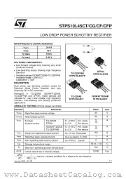 STPS10L45CF datasheet pdf SGS Thomson Microelectronics