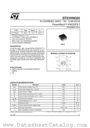 STS1HNC60 datasheet pdf SGS Thomson Microelectronics