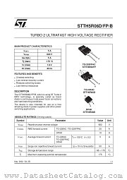 STTH5R06B datasheet pdf SGS Thomson Microelectronics