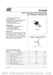 ST13005N datasheet pdf SGS Thomson Microelectronics