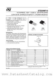 STD20NF10 datasheet pdf SGS Thomson Microelectronics
