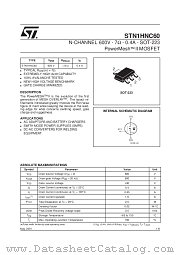 STN1HNC60 datasheet pdf SGS Thomson Microelectronics