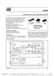 L6205D datasheet pdf SGS Thomson Microelectronics