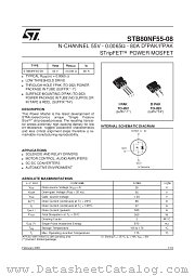 STB80NF55-08 datasheet pdf SGS Thomson Microelectronics