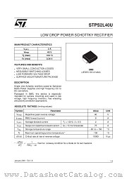 STPS2L40U datasheet pdf SGS Thomson Microelectronics