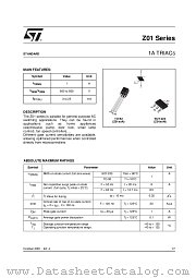 Z0107NN datasheet pdf SGS Thomson Microelectronics