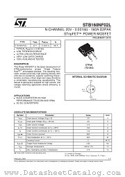 STB160NF02L datasheet pdf SGS Thomson Microelectronics