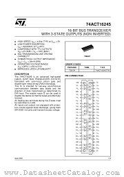74ACT16245TTR datasheet pdf SGS Thomson Microelectronics
