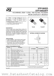 STP16NS25 datasheet pdf SGS Thomson Microelectronics