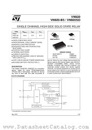 VN920 datasheet pdf SGS Thomson Microelectronics