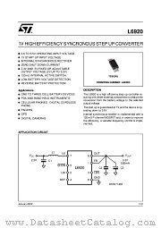 L6920D datasheet pdf SGS Thomson Microelectronics