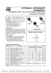 STP4NC60AFP datasheet pdf SGS Thomson Microelectronics