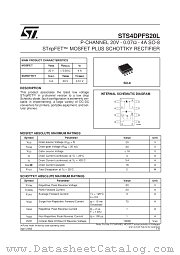 STS4DPFS20L datasheet pdf SGS Thomson Microelectronics