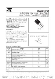 STW10NC70Z datasheet pdf SGS Thomson Microelectronics