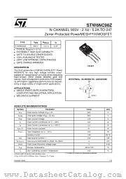 STW6NC90Z datasheet pdf SGS Thomson Microelectronics