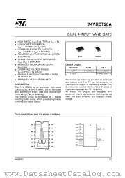 74VHCT20ATTR datasheet pdf SGS Thomson Microelectronics