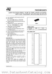 74VCXH16373TTR datasheet pdf SGS Thomson Microelectronics