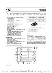 TDA7560 datasheet pdf SGS Thomson Microelectronics