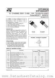 STP10NC50 datasheet pdf SGS Thomson Microelectronics