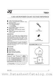 TS821AILT datasheet pdf SGS Thomson Microelectronics