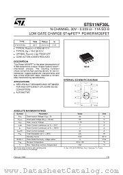 STS11NF30L datasheet pdf SGS Thomson Microelectronics