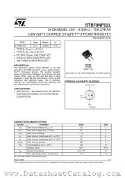 STB70NF02L datasheet pdf SGS Thomson Microelectronics