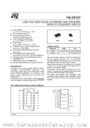 74LVX157M datasheet pdf SGS Thomson Microelectronics