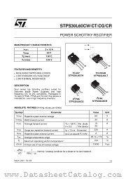 STPS30L60CR datasheet pdf SGS Thomson Microelectronics