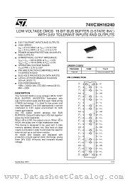 74VCXH16240TTR datasheet pdf SGS Thomson Microelectronics