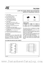 74LVX04M datasheet pdf SGS Thomson Microelectronics