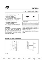 74VHC20TTR datasheet pdf SGS Thomson Microelectronics