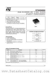 STS2DNE60 datasheet pdf SGS Thomson Microelectronics