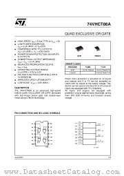 74VHCT86ATTR datasheet pdf SGS Thomson Microelectronics