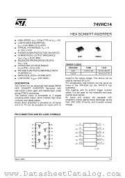 74VHC14M datasheet pdf SGS Thomson Microelectronics