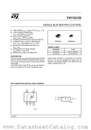 74V1G125STR datasheet pdf SGS Thomson Microelectronics