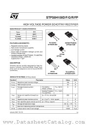STPS8H100D-STPS8H100FP-STPS8H100F-STPS8H datasheet pdf SGS Thomson Microelectronics