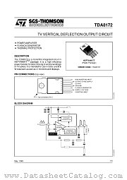 TDA8172 datasheet pdf SGS Thomson Microelectronics