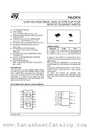 74LCX74TTR datasheet pdf SGS Thomson Microelectronics