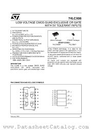 74LCX86 datasheet pdf SGS Thomson Microelectronics