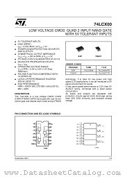 74LCX00TTR datasheet pdf SGS Thomson Microelectronics