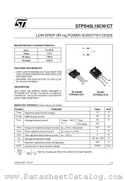STPS40L15CT datasheet pdf SGS Thomson Microelectronics